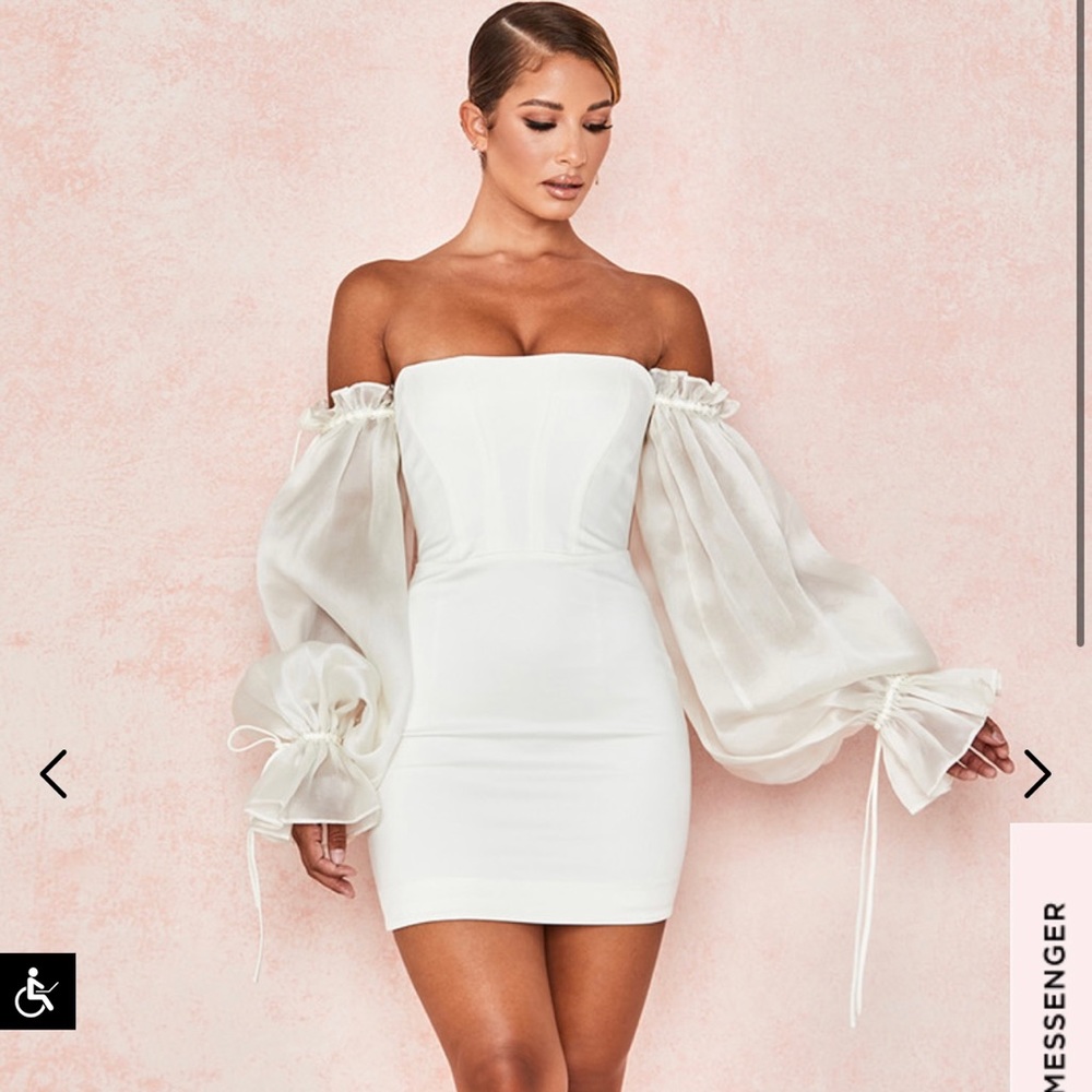 House of CB - Marisa Satin Ivory Corset Dress